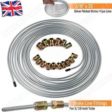 3/16" 25FT Copper Car Fuel Brake Line Tubing Kit Fuel Pipe Hose with 16 Fittings