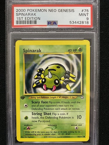 Spinarak (1st Edition) graded PSA 9 for sale on eBay
