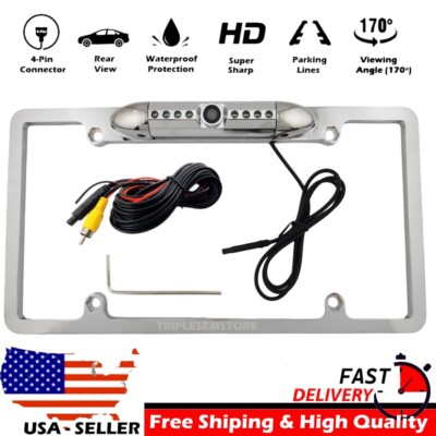 Backup Rearview Camera License Plate Frame for Kenwood DNX693S DNX-693S