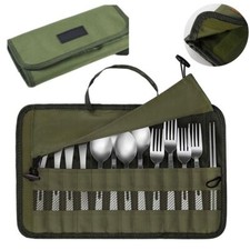 Cutlery Storage Bag Cooking Set Camping Outdoor Carry Portable Roll Holder Case◈