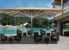 XXL-Marktschirm HWC-D20b, Gastronomie-Luxus-Sonnenschirm, 5x5m, beige