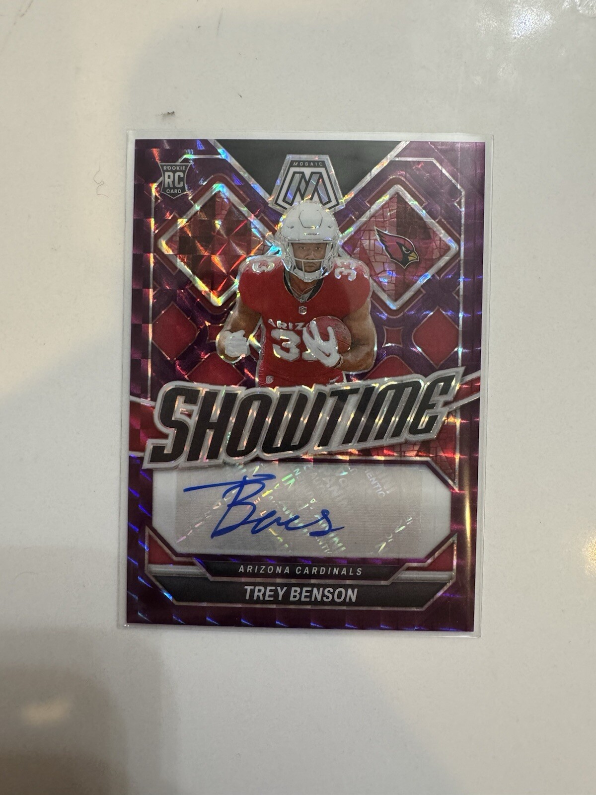2024 Mosaic Football Trey Benson Showtime Purple Auto /49