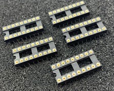 5 x 18 Pin Turned Pin IC Socket  DIP DIL Socket 0.3" Pitch Uk Seller Free P+P