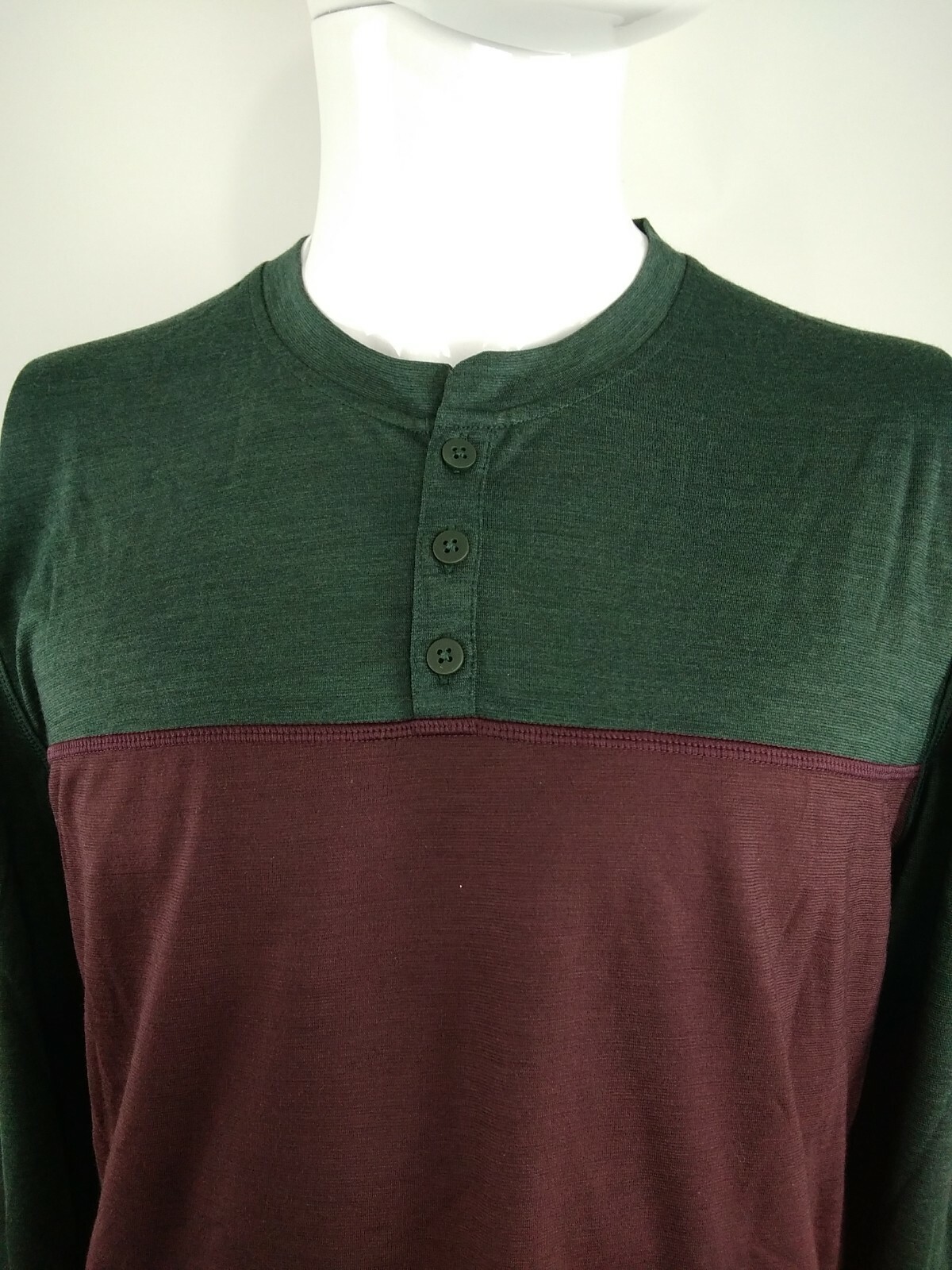 Smartwool Men Merino Sport 150 Long Sleeve Henley Sage/Brown Medium 17345-H93