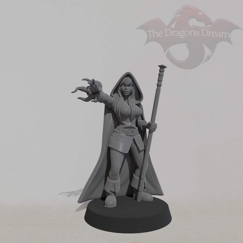 Mago Femminile - Heroquest, Dungeons and Dragons, 5e, Pathfinder - Miniatura - Foto 2 di 3