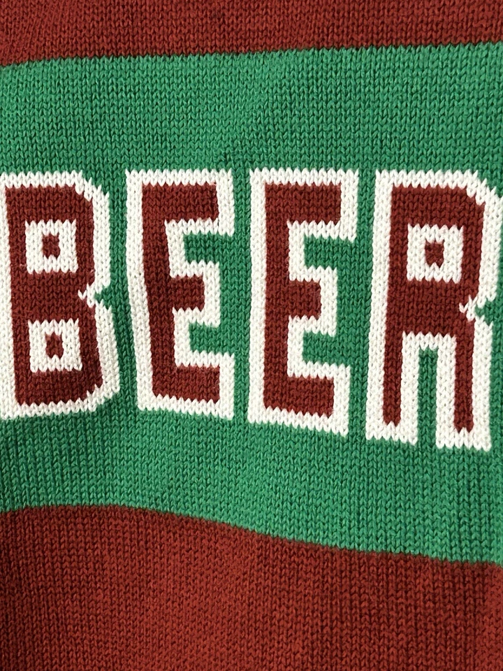 VOLCOM MEN'S LARGE BEER BEER BEER RED PULLOVER SWEATER Christmas SWEATER - Image 2 of 4