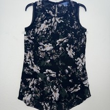Simply Vera Wang Sleeveless Tunic Hi Lo Floral Blouse WM Size S
