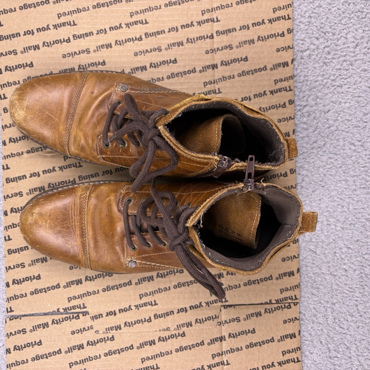 Bull Boxer Kelden Chukka Cap Toe Leather Boots Mens 8 Brown 