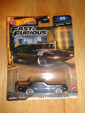 Hot Wheels Fast & Furious Black 1971 Plymouth GTX Real Rider 4/5 Die Cast 1:64