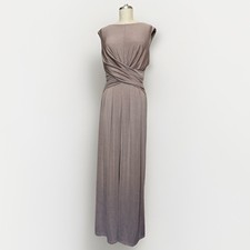 Eliza J Metallic Taupe Sleeveless Wide-Leg Jumpsuit, Size 10