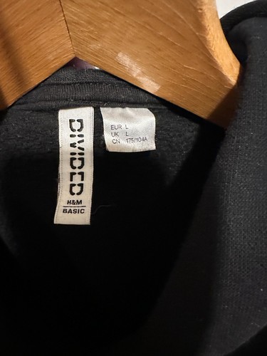 H&M DIVIDED - Hoodie - Black - Size L - Good Condition - Free Delivery - Picture 3 of 3