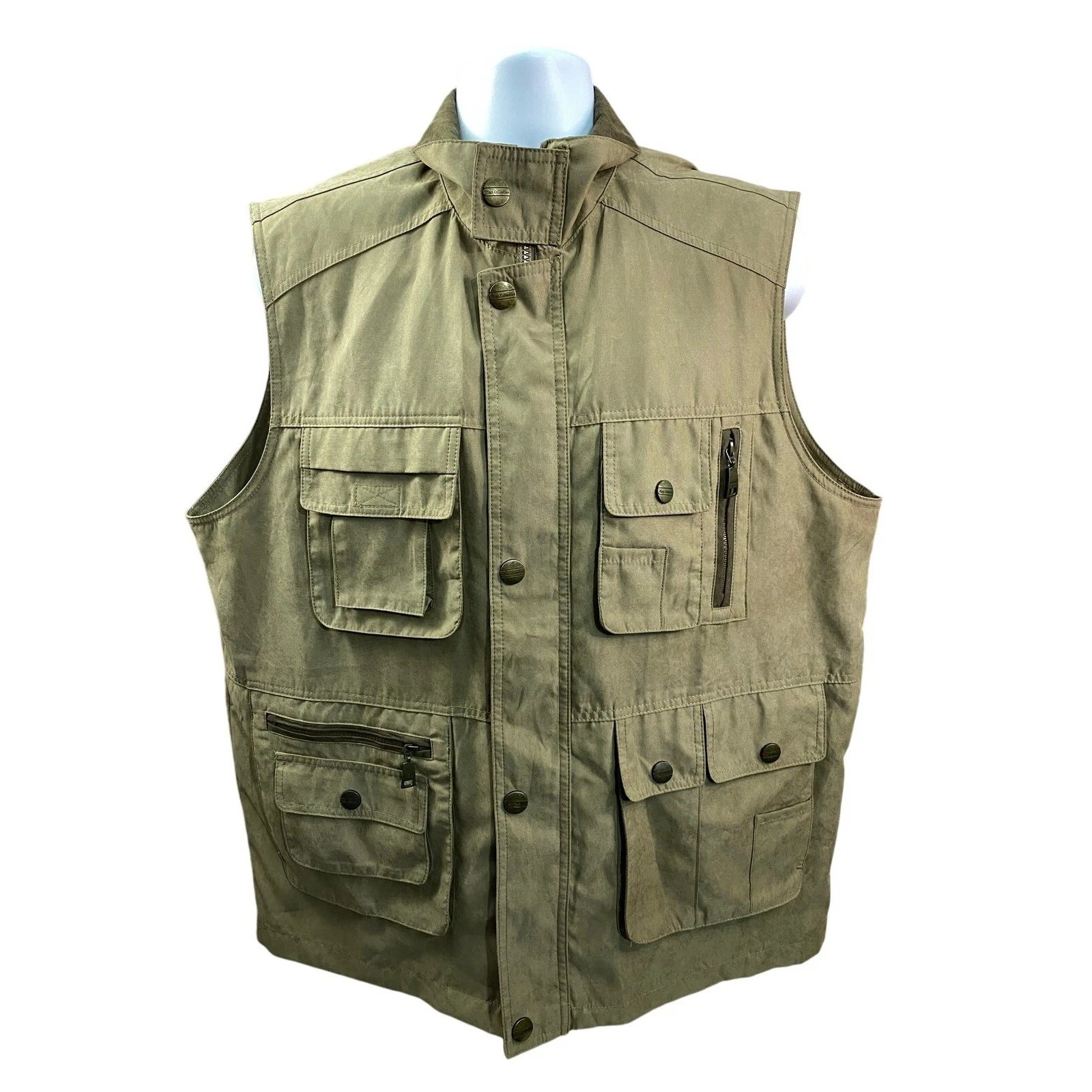 Mian Utility Vest Size XL Beige Multi-Pocket Outdoor Travel Fishing Gear