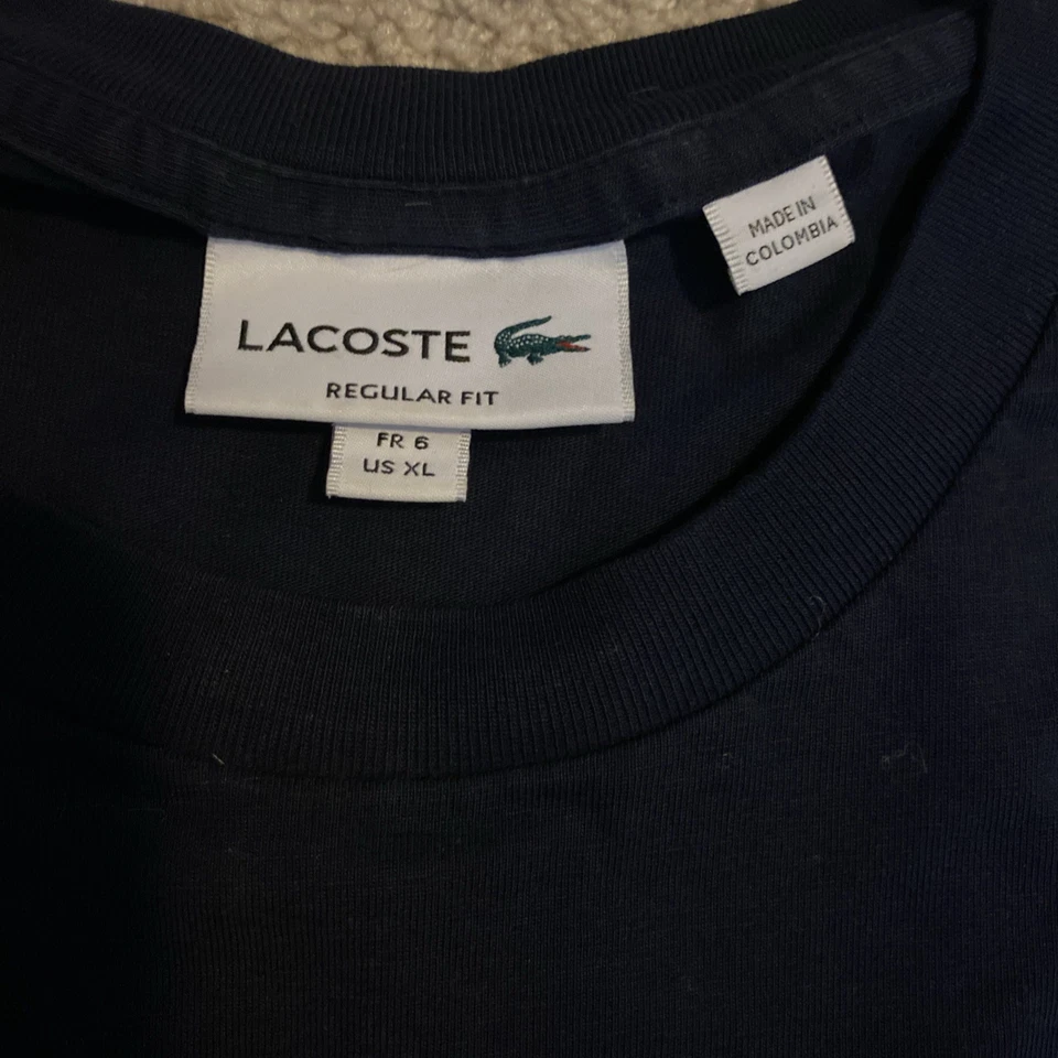Lacoste футболка женщин XL темно-синий регулярный крой большого размера крокодила логотип новый без ЯРЛЫКОВ - Изображение 4 из 4
