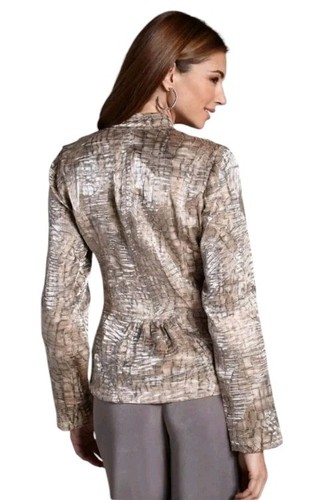 Chico's PYTHON PRINCESS MARCELA MUSTER schimmernde leichte JACKE 3 (16) neu mit Etikett 129 $ - Bild 3 von 17