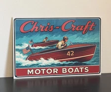 Chris Craft Motor Board Racing Vintage Style Metal Sign