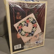 Vtg 1986 Heart Flower Wreath Latch Hook Kit NYC P435 12" X 12" NOS Sealed