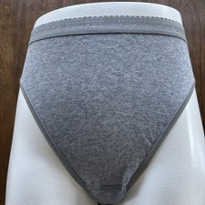 Vintage Victoria's Secret 100 Cotton Hi-Leg Brief Panty Heather Gray Small 99