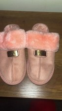 Image of pink sheep skin slippers soft & fluffy inside size uk 3