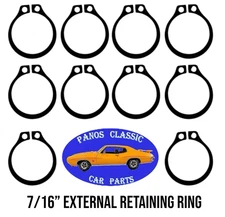 7/16" External Retaining Snap Circlip Ring High Quality Black Oxide 10pcs #886