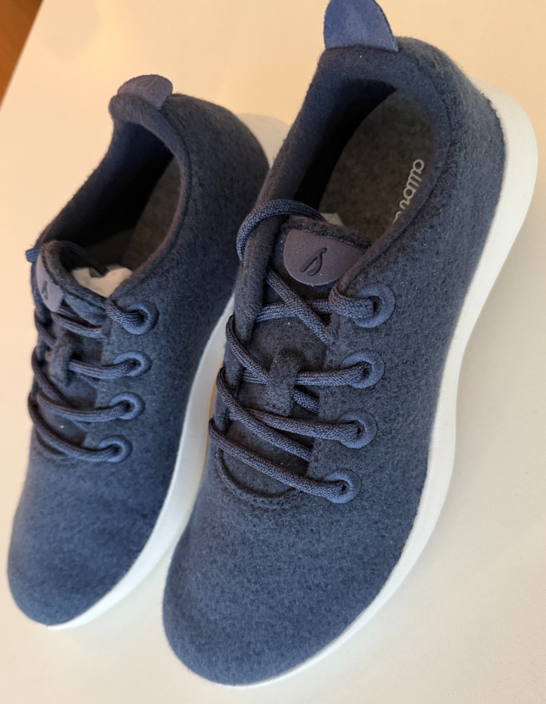 SAOLA NUOVO Allbirds Merino Wool Tree Runners Donna Suola Hazy Indaco Blizzard Taglia 10
