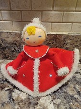 Vintage Cardboard Christmas Girl Santa