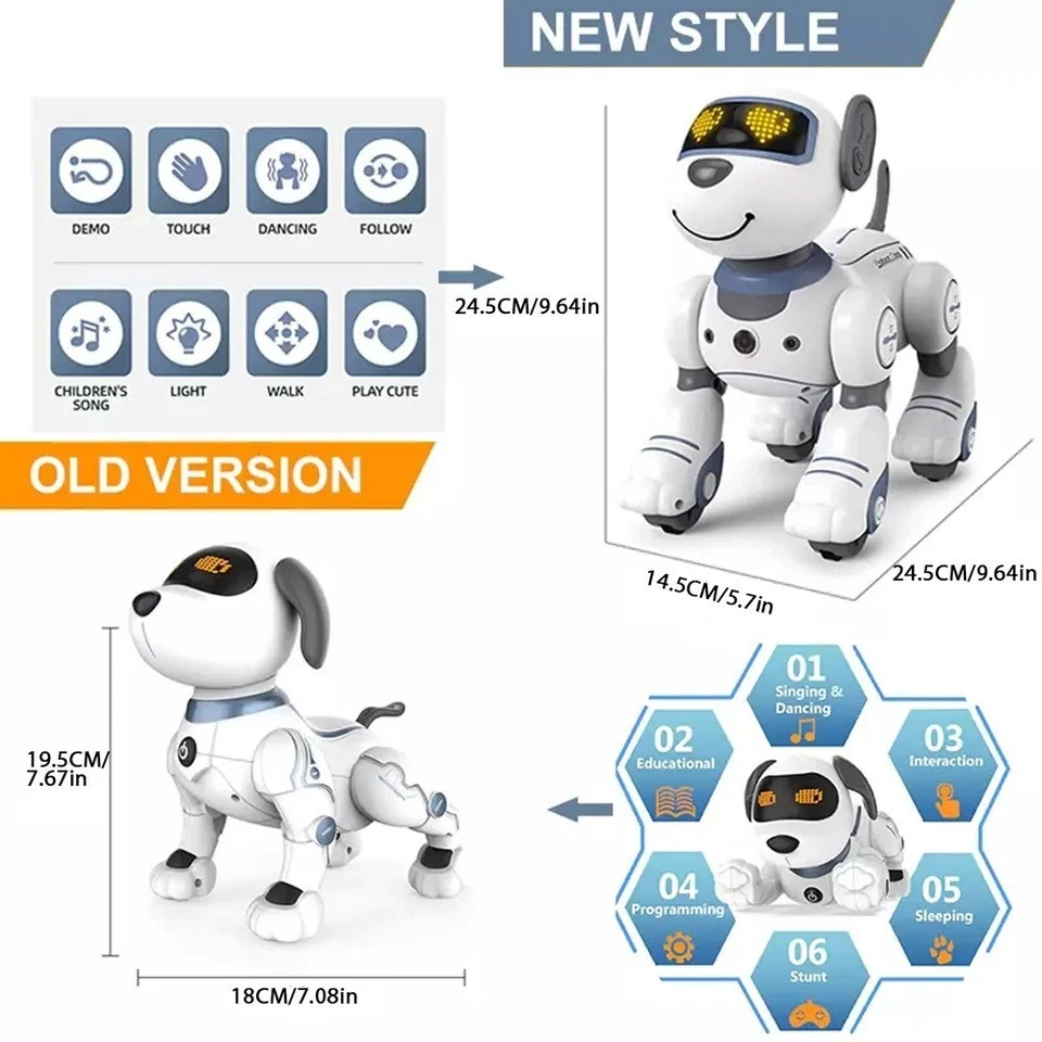 Chien Robot Intelligent Télécommandé Interactif Programmable Jouet Enfant - Photo 4/4