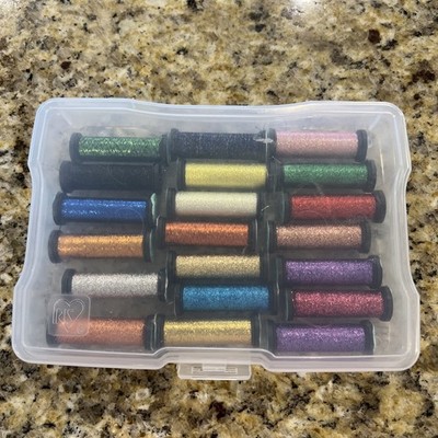 Kreinik Metallics Blending Filament Thread (20-Spool Lot) & Plastic Storage Case