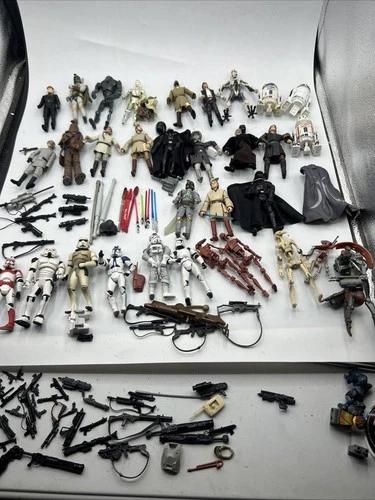 Large Lot Of 2000's 2010s Star Wars Loose Figures With Weapons /Accessories