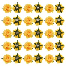 30 Pcs Rose Flower Hair Clips 4 Inch Flower Hair Pins Flower Brooch Yellow