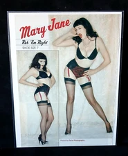 Vintage Glamour Magazine Ad - Stockings Heels Pinup Photo Art - Mary Jane  LS-80