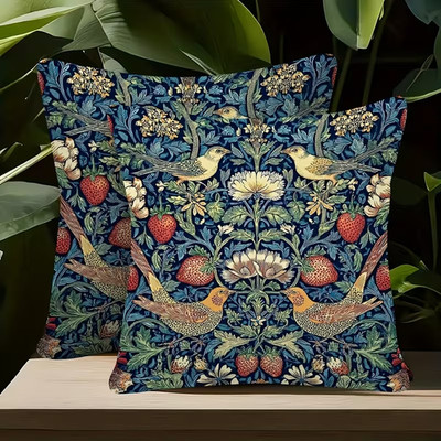Kissenhüllen- doppelseitige Kissenbezüge, William Morris Stil Muster, samtweich