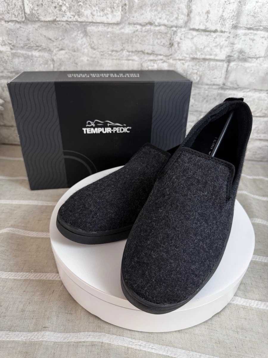 NEW TEMPUR-PEDIC men\'s therman moccasin style slipper in charcoal Tempur-Pedic Moccasin Slippers for Men for sale | eBay main image 3