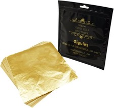 Gold Leaf Sheets 100 Pcs Imitation Gold Foil Sheets for Arts Painting Gilding Cr