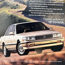 1991 Toyota Cressida Silver Sedan Vintage Print Ad Car Auto Advert Garage Art