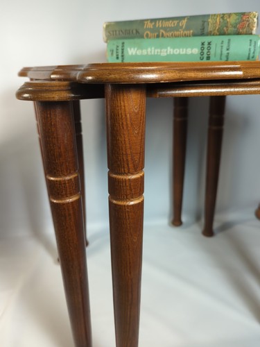 Vintage Mid Century Modern Stacking Nesting Square Side End Tables Set Of 2 - Picture 3 of 13