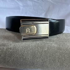 Vintage Christian Dior Men  s Reversible Black-brown Leather Belt Size 36