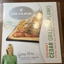 FIRE & FLAVOR, CEDAR GRILLING PLANKS 4 PACK 6" X 6"  RED CEDAR SMOKY FLAVOR
