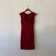 Lauren Ralph Lauren Red Draped Sleeveless Dress Size 8 Cocktail Evening