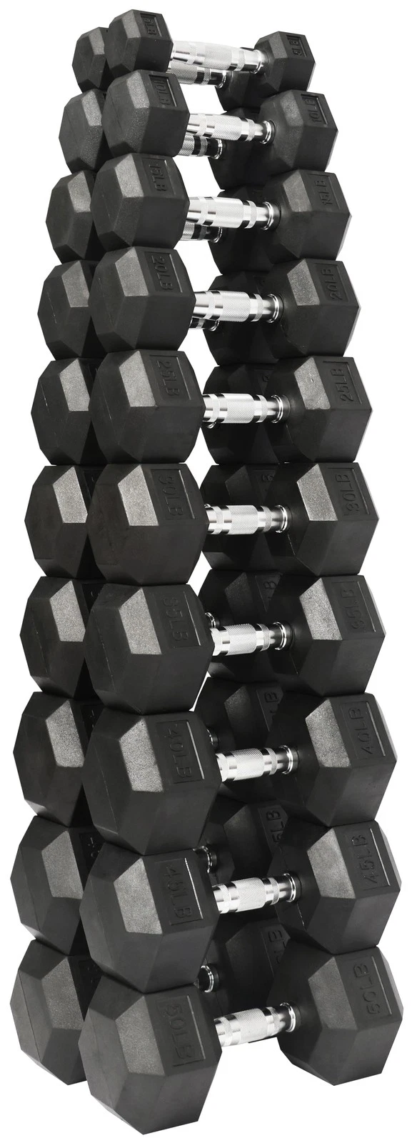Hex Dumbbell Set Rubber-Coated Complete Set 100lb-800lb (Pairs) Weight Training
Opens in a new windo