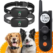 MIMOFPET Wireless Dog Fence System for 2 Dogs - Up to 3500ft Adjustable Black 