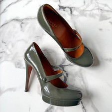 Gucci Vernice Crystal Betty Mary-Jane Platform Pumps Size 38.5