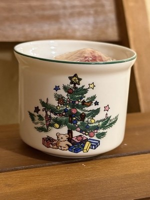 Nikko VTG Japan Christmas Tree Teddy Bear Votive Candle Holder 2x2.5 In.