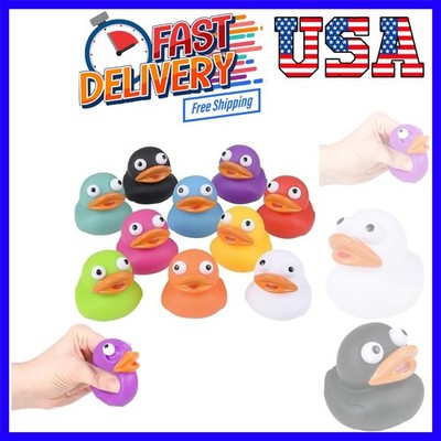 Rubber Duck Eye Poppers, Squeeze to Quack, Toy Assortment Duckies for Kids, B...