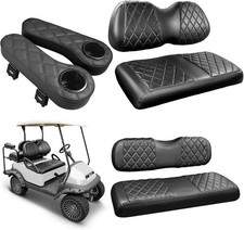 Golf Cart Seat Covers for Club Car Black Black Stitching Fit Club Car Precedent