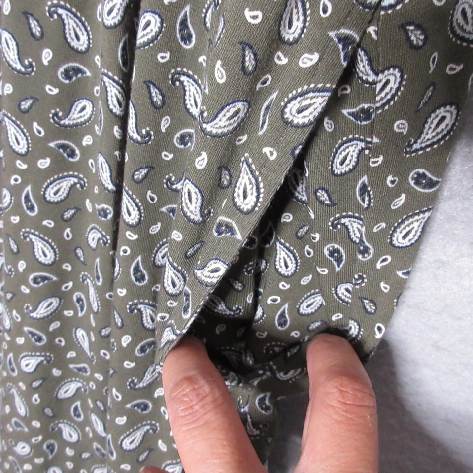 Lands End Dress Large Floral Green Maxi Tiered Paisley Pockets Cottage Core Boho - Image 3 of 4