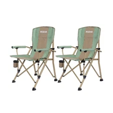 XGEAR Camping Chair Hard Arm High Back Lawn Chair Heavy Duty with C... Fast Ship