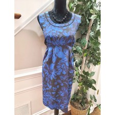 Simply Vera Women's Blue Polyester Round Neck Sleeveless Knee Length Dress 14