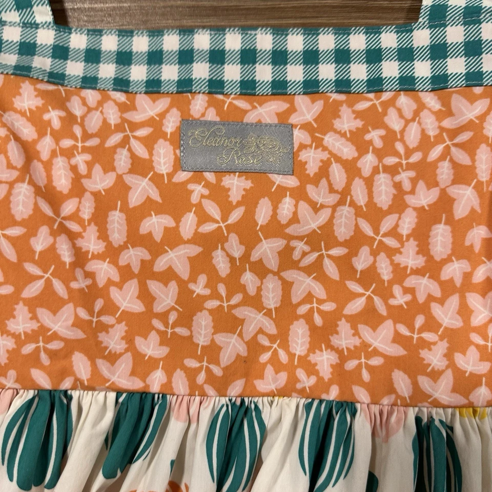 Eleanor Rose Pumpkin Patch Dress Size 8 Fall Harvest Gingham Ruffle Pockets - Image 2 of 4