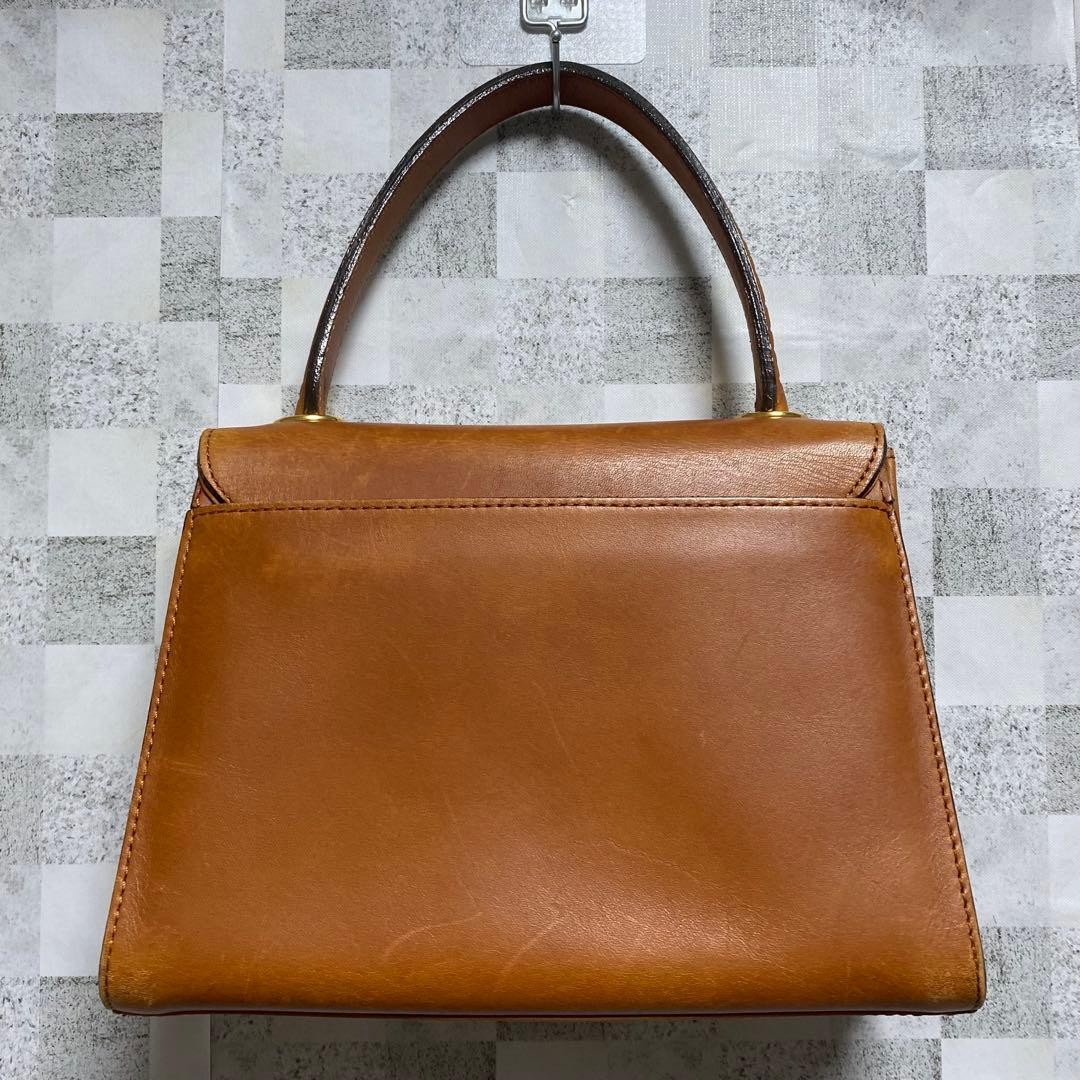 Valentino Garavani Leather Handbag Brown Vintage Classic Women's Bag Japan thumbnail 2