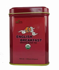 Organic English Breakfast organic black tea loose leaf tea  3.50 OZ in tea tin